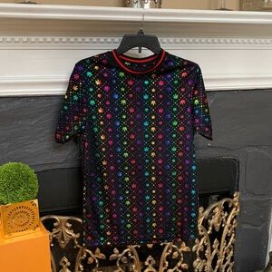 KRONIC PRINTS BY:Drill Clothing Colorful Starburst Black T-Shirt